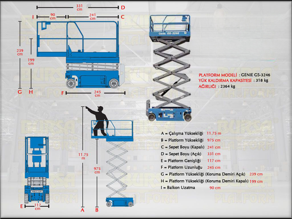12 Metre Ak�l� Makasl� Platform
